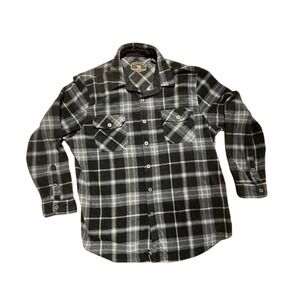 Freedom Foundry Men's Button Up plaid Fleece Collared Shirt. XXL